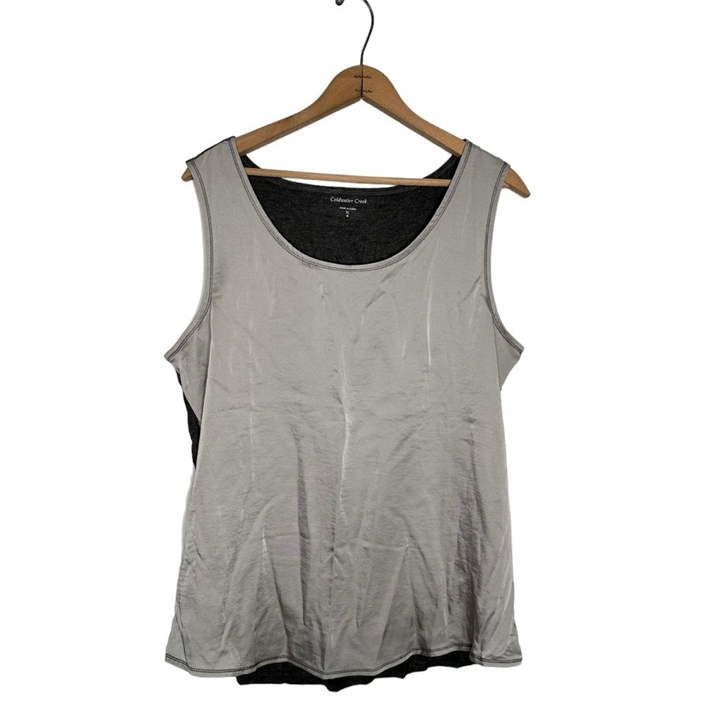 Coldwater Creek | Gray Crinkle Tank Top Size XL NWT